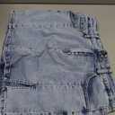 WDIRARA Women's High Waisted Button Front Denim Skort Skirt Shorts, M