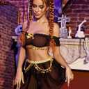 Avidlove Cosplay Lingerie for Women 3 Piece Sexy Roleplay Costumes Off Shoulder Mesh Top with Skirt (S)