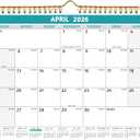 4 x Wall Calendar 2026-2027  Run Now to Jun 2027, 11 x 8.5 In, 20 Months Calendar, Small Monthly Calendar 2025-2027 Wall, with Thick Paper, Holidays, Julian Dates  Notes, Colorful Design