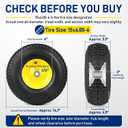 LotFancy 15x6.00-6nhs Lawn Mower Tire, 2 Pack Replacement Riding Mower Front Tire & Wheel, With 3" Centered Hub & 3/4" Bushings, Extra 5/8" Bushings
