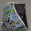 Magpie Fabrics Indoor/Outdoor Inflatable Stool Ottoman Pouf, Water Repellent Round Footrest Footstool with Foot Pump D20 xH9, Portable for Patio Garden Camping or Home, Paisley Lapis Green