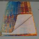 Orange and Blue Table Runner Modern Abstract Messy Rust Painting Linen Dresser Runner Vintage Farmhouse Style Table Decor for Kitchen Dining Wedding Coffee Home Party (Orange, 13"x 71")