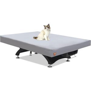 Pool Table Cover 8 Feet,Heavy Duty 600D Canvas Cloth,8 Foot Billiards Table Covers,Waterproof Tear-Resistant Scratch-Proof,Indoor Outdoor Protection Accessories, 100Lx56Wx8H Inch-Light Grey