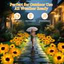 Outdoor Solar Garden Stake Lights,Upgraded LED Solar Powered Light with 3 Sunflower, Waterproof Solar Decorative Lights for Garden, Patio, Backyard (1 Pack 3 Flower)