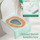 2 x Toilet Seat Covers Disposable for Toddlers & Adults,14 Pcs Keep Warm Extra Large Thickening Waterproof,Portable Package for Travel,Kids Potty Training (green&white)