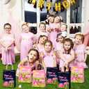 16pcs Pink Camping Paper Gift Bags Camping Girl Camping Birthday Treat Bags with Handles Forest Bear Candy Goodie Bags for Baby Shower Party Supplies