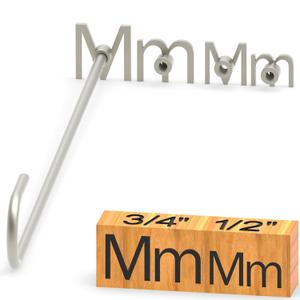 PKPKAUT 4Pcs Mini 1/2" & 3/4" Branding Irons, Alphabet Custom Wood Branding Iron Personalized for Wood Working, Leather Hats, Felt, Cowhide, BBQ & Bread Logo, Steak Branding Iron for Food (M m)