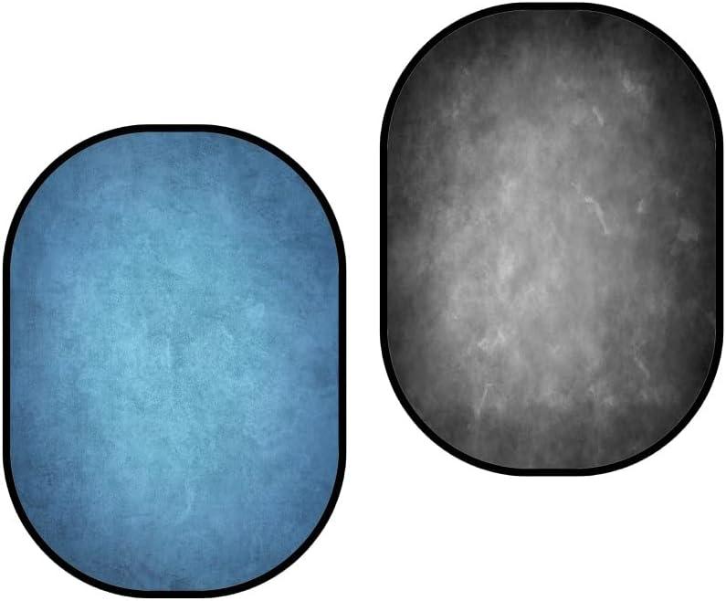 Kate Collapsible Backdrop Pop Up Photo Backdrops Gray Blue Folded Background for Portrait Photography, for Video, for Live Stream, 5x6.5ft (CB01)