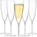 WDF 36PCS Clear Champagne Flutes Plastic - 6 OZ Clear Disposable Champagne Flutes Party Supplies for Wedding/Birthday/Parties