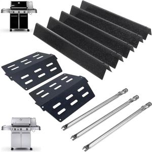 Genesis 300 310 Grill Parts Kit for Weber Genesis E330 E310 S310 E320 S330 S320 EP330 EP310 Parts, Genesis Burner Tube 7621 Flavorizer Bars Heat Deflector Porcelain Steel Grill Parts, 7622 62752