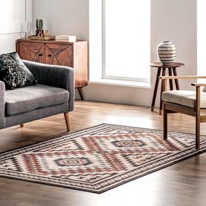 nuLOOM 2' x 3' Machine Washable Stain-Resistant Area Rug with Non Slip Backing, Low Profile for Living Room, Bedroom, and Dining Room, Leighton Beige