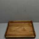 Acacia Wood Serving Tray with Handles, 17x13 Inch Ottoman Tray for Coffee Table,Candle Display,Breakfast in Bed, Large Wooden Decorative Tray with Non-Slip Pads, for Kitchen, Dining, Home Decor