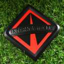 1x Grille International Emblem Truck Front Hood Badge Logo Replacement for International Truck All Series 3550901C2 (Black/Orange)