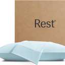 REST Evercool+ Cooling Pillow Cases Standard - 2 Pillowcase for Sensitive Skin, Silver Infused Fabric for Hygienic Sleep, Silky Smooth for Curly Hair, High Elastic for Snug Fit (19x29 inches) (Light Blue)
