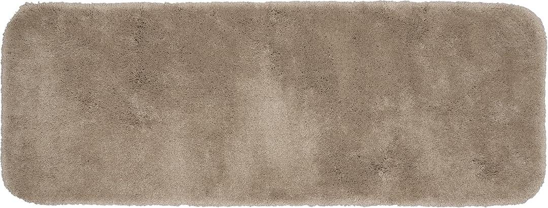 Garland Rug Finest Luxury Brown Taupe 22 in. x 60 in. Ultra Plush Washable Bath Rug -Soft, Fluffy, Non-Slip Design for Your Bathroom, Combining Comfort, Durability, and Elegance for Your Home, 1'10" x 5'