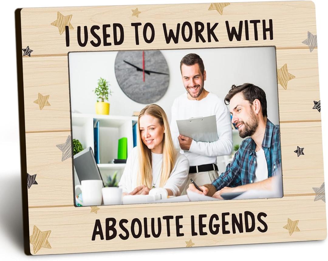 Retirement Picture Frame 8x10, Retirement Gifts for Women Men Coworkers, Retirement Photo Frame, I Used to Work with Absolute Legends Picture Photo Frames 5x7 for Desk Decor (brown-4)