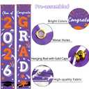 Graduation Porch Banner Class Sign Congrats Grad Hanging Flags High School College University Party Decoration For Front Door Outdoor Purple Orange