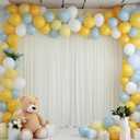 PARTISKY 20ft X 10ft Ivory Tulle Backdrop Curtain for Parites, Sheer Backdrop Curtains Fabric Drapes for Wedding Ceremony Arch Party Stage Decorations