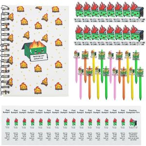 64 Pcs Motivational Pens Notebook Gifts Bulk Pens and Greeting Notebook Journals,Funny Pens and Cards for Coworkers, Teams, Teachers, Students,Nurses,Office