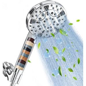 Filtered Shower Head with Handheld: High Pressure 8-Setting Showerhead for Hard Water, Detachable Extra Long 71" Hose, Filters Beads Reduces Chlorine for Dry Skin & Hair, Power Wash for Tub Tile Pets