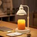 Candles Warmer, Candle Warmer Lamp with Timer,Height Adjustable Candle Warmer Lights,Gift for MotherChristmas, Bedroom Bathroom Home Decor, Scented Candle Heating Lamp (White, No USB)