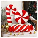 3 Pcs Christmas Pillows Decorative Throw Pillows Candy Merry Christmas Tree Stuffed Wool Soft Xmas Plush Cushion for Sofa Couch Bedroom Living Room (Red)