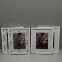 KINLINK 8x10 Picture Frame White Set of 4, Wooden Photo Frames Matted 5x7 with Plexiglass for 5x7 with Mat or 8x10 without Mat for Table and Wall Display