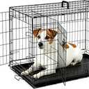 Sweetcrispy 36 Inch Dog Crate, Medium Crates Double Door Folding Metal Wire Dog Cage with Plastic Leak-Proof Pan Tray, Pet Kennel for Indoor, Outdoor, Travel