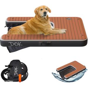 DOK Dog-DOK Inflatable Dock Platform: Safe & Easy Water Access for Dogs Up to 230 lbs; Floating Non-Slip EVA Foam with Dog Boat Ramp for Pool, Dock, & Lake | Military Grade & High Visibility
