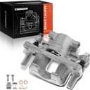A-Premium Disc Brake Caliper Assembly with Bracket Compatible with Select Chrysler, Dodge, Jeep and Mitsubishi Models - 200, Sebring, Avenger, Caliber, Compass, Patriot, Lancer - Rear Driver