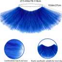 80s Women Tutu Costume Accessories Set Striped Sock Ponytail Headband Tutu Skirt for Halloween Mardi Gras Party (Standard, Blue)