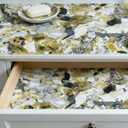 Drawer and Shelf Liner - Yellow Black Marble Pattern,Non Adhesive Non Slip Waterproof Easy-Clean Liner for Kitchen Cabinet, Refrigerator, Bathroom, Pantry Storage Drawers, 12 in x 10 Ft