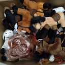 42 Pcs Mini Stuffed Horses Animal 4 Inch Mini Plush Animal with Tiny Cowboy Hats and Bandana DIY Crafts for Dollhouse for Horse Year Adopt a Horse Theme First Rodeo Birthday Party(Dark Color,Stylish)