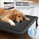 Veehoo Chew Proof Elevated Dog Bed, Indestructible Raised Dog Cot, Orthopedic Dog Platform Bed with Soft Padded Mat, Durable Waterproof Pet Cot for Indoor, Outdoor or Crate, 41-Inch, Black