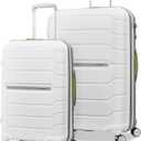 Samsonite Freeform 2-Piece Luggage Set - Carry-On & Large Checked Luggage with Dual Spinner Wheels - Durable Polypropylene Hardshell - TSA Lock, Airline-Approved - Expandable Hard Shell - White/Grey