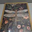 ICHZUMW William Morris Vintage Dragonfly Canvas Wall Art Framed, Green Botanical Wall Decor Pictures for Bedroom Living Room, Colorful Nature Painting Artwork Prints, Rustic Home Decorations, 8x10in (10L" x 8W")