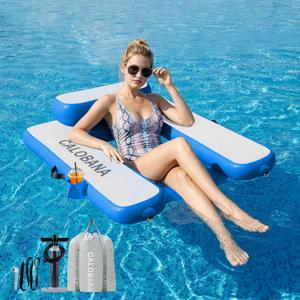 CALOBANA Inflatable Floating Chair with Cup Holder for Adults Pool Lake, 50"L x 45"W