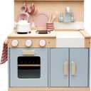 Tender Leaf Toys Mini Chef Home Kitchen Wooden Kitchenette Fully Equipped with Accessories for Pretend Cooking Develops Social, Creative & Imaginative Skills Learning Role Play Ages 3+ Years