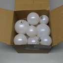 Hollowfly 12 Pcs White Pearl Christmas Ornaments for Tree Various Sizes Matte White Christmas Ball Ornaments for Home Decoration Thanksgiving Party DIY Gift