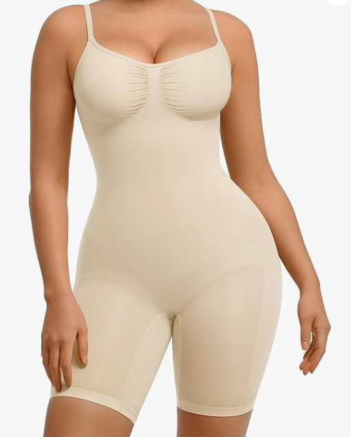 FeelinGirl Shapewear for Women Tummy Control Body Shaper Seamless Bodysuit Faja Snatched Waist Body Suit, Large