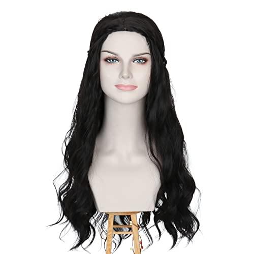 Miss U Hair Long Wavy Dark Brown Costume Wig Women 70s 80s Hippie Party Wig Halloween