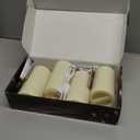 SoulBay Flameless LED Candles, 4-Pack USB Rechargeable, Flickering Waterproof White Pillar Candles with Remote Control Timer for Outdoor Lantern Patio Yard Indoor Holiday Decor, 2.75 x 5.1 Inches