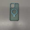 Magnetic Compatible with iPhone 13 Pro Max Case with Stand [Military Grade Drop Tested][Compatible with Magnet] Ring Translucent Slim Hard Back Soft Edge, Teal Green