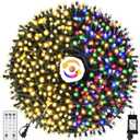 Chuya Christmas String Lights 500 Led Light Color Changing Warm White & Muticolor 11 Modes UL588 for Christmas Tree Lights Decoration Outdoor (164FT)