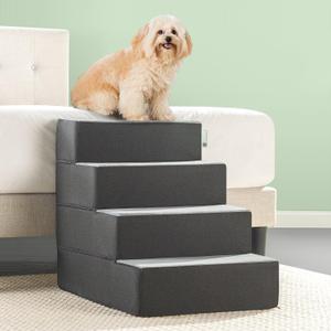 ZINUS Easy Pet Stairs, Pet Ramp, Pet Ladder, X-large, Grey