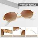 2 x Polarized Sunglasses Women Men Trendy Hexagonal Metal Frame UV Protection