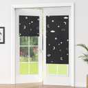 LazBlinds 100% Blackout Door Curtain, No Tools No Drill Cordless Blinds for Windows, Thermal Insulated UV Protection Privacy Window Curtains for French Door Front Door(26''W x 68''H, Stars, 1 Panel)