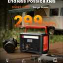 Portable Power Station 600W (1200W Surge), 299Wh Small Lightweight Portable Power for Camping & Spring Outdoor Use, Battery Backup Safe for Indoor Blackouts, 2 AC Outlet, 140W USB-C Fast Charging