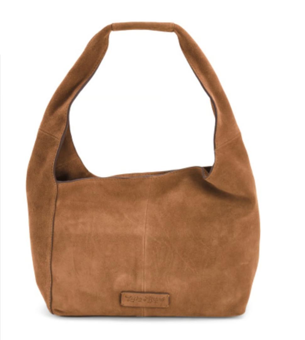 Lucky Brand Shoulder Suede Bag Honey Tan Color