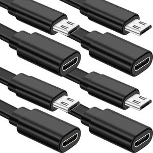 Sumind 4 Pack 40FT Total Micro USB Extension Cables, Male to Female Extender Cord Compatible with Wyze Cam OG, WYZE Cam Pan, Wyze Cam V3, Kasa Camera EC60, KC100, KC400(Black)